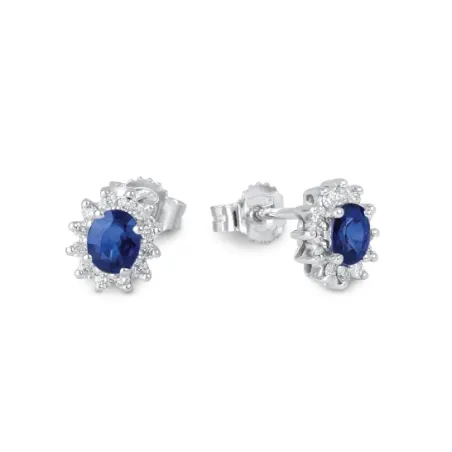 Orecchini oro bianco Zaffiri e Diamanti Donna Demetra 129.Z.090.024.W.A3 Demetra