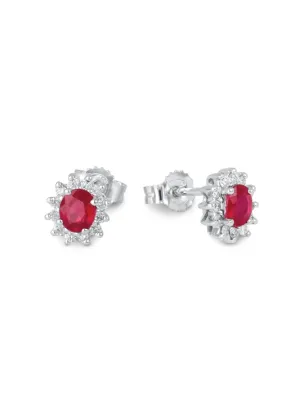 Orecchini oro bianco Rubini e Diamanti Donna Demetra