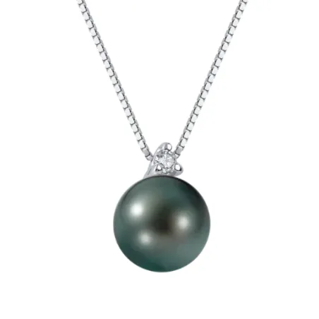 Collana oro bianco Perla nera e Diamante Donna Demetra 037.665.002.W.A2 Demetra