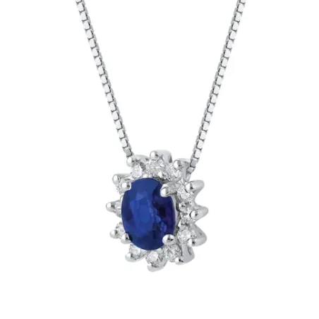 Collana oro bianco Zaffiro Diamanti Donna Demetra 139.Z.045.012.W.A2 Demetra