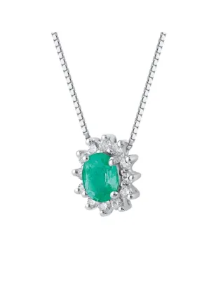 Collana oro bianco Smeraldo Diamanti Donna Demetra