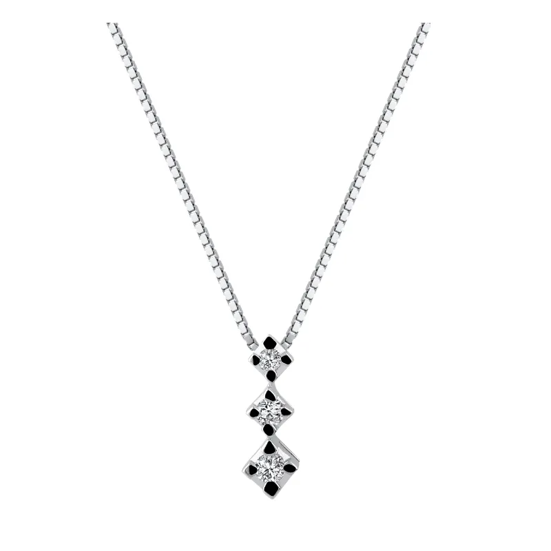 Collana Trilogy oro bianco Diamanti Donna Demetra Collana Trilogy oro bianco Diamanti Donna Demetra