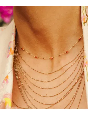 Collana Hostus con perline corallo Donna Zag