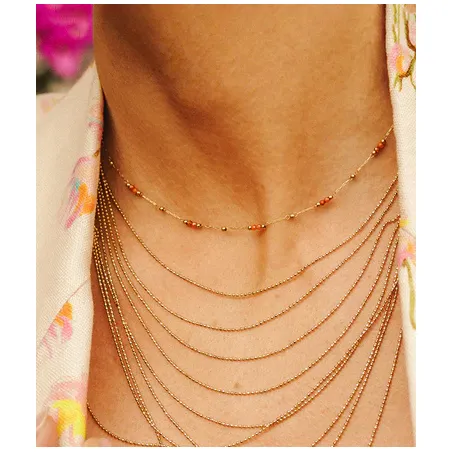 Collana Hostus con perline corallo Donna Zag