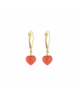 Orecchini 18Kt Cuore Corallo Donna Maman et Sophie Aurum