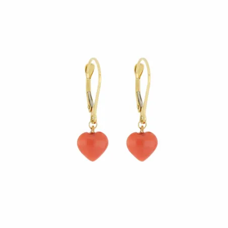 Orecchini 18Kt Cuore Corallo Donna Maman et Sophie Aurum