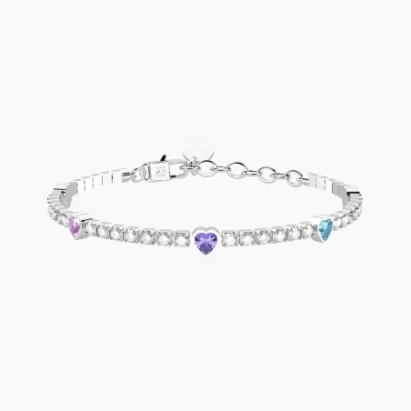 Bracciale tennis cristalli cuori multicolor Energia Fortuna Donna Kidult