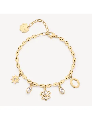 Bracciale dorato Chakra Mistici Fiore di Loto Donna Brosway BHKB252 Brosway