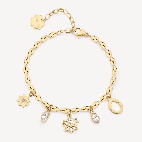 Bracciale dorato Chakra Mistici Fiore di Loto Donna Brosway BHKB252 Brosway