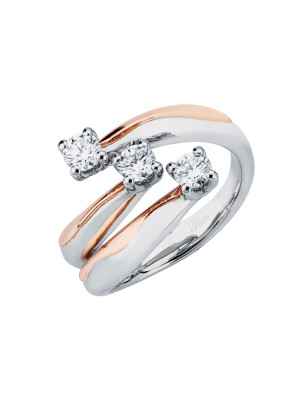 Anello Trilogy Platino e Oro Rosa Diamanti 0.56 Ct Donna Polello G3374RP1 Polello