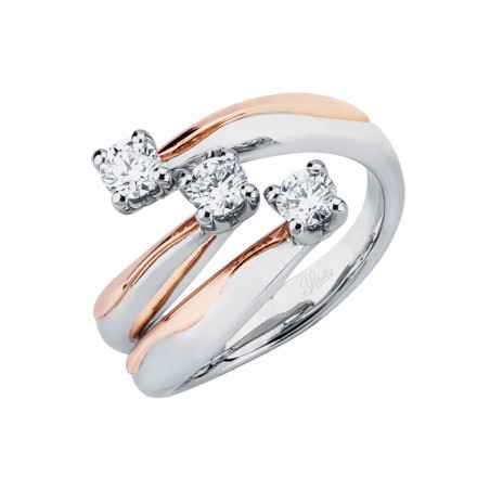 Anello Trilogy Platino e Oro Rosa Diamanti 0.56 Ct Donna Polello G3374RP1 Polello