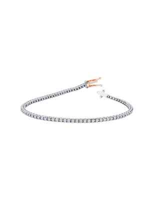 Bracciale Tennis Platino Oro Rosa Diamanti 1.07 Carati Donna Polello