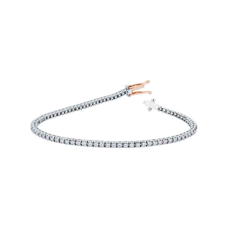 Bracciale Tennis Platino Oro Rosa Diamanti 1.07 Carati Donna Polello