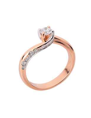 Anello Solitario Intima Oro Rosa Diamanti 0.55 Ct Donna Polello 3290BR2 Polello