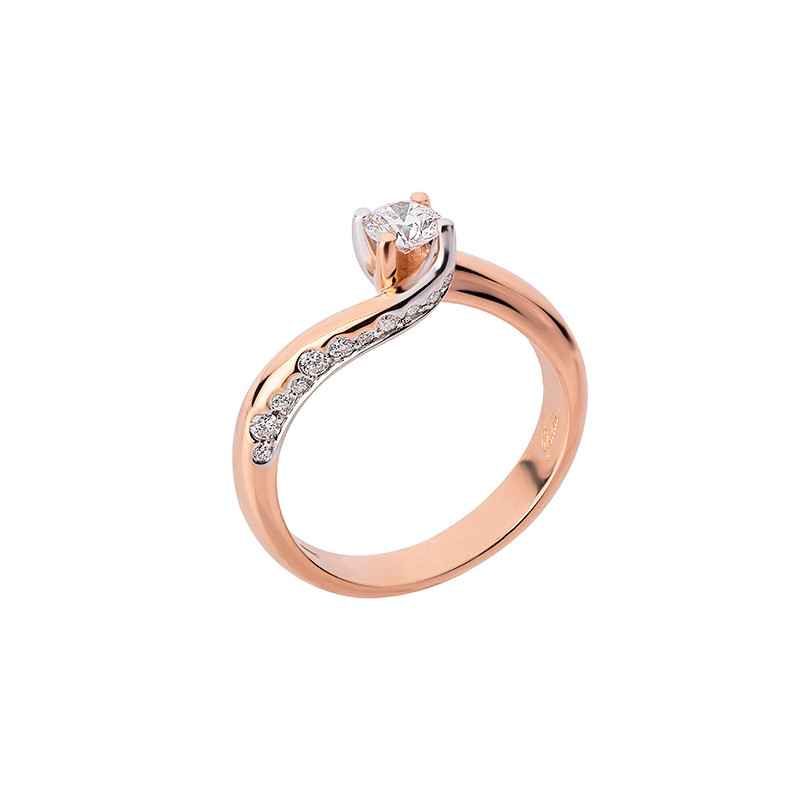 Anello Solitario Intima Oro Rosa Diamanti 0.55 Ct Donna Polello Anello Solitario Intima Oro Rosa Diamanti 0.55 Ct Donna Polello