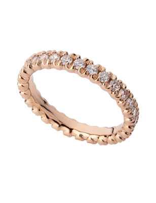 Anello Riviera oro rosa Diamanti 0.95 Carati Donna Polello
