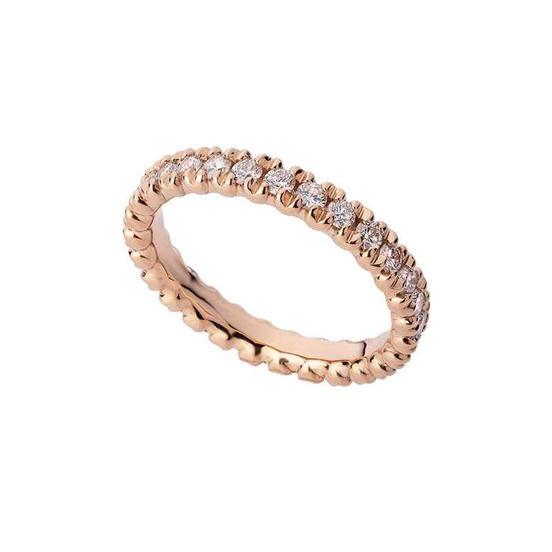 Anello Riviera oro rosa Diamanti 0.95 Carati Donna Polello Anello Riviera oro rosa Diamanti 0.95 Carati Donna Polello