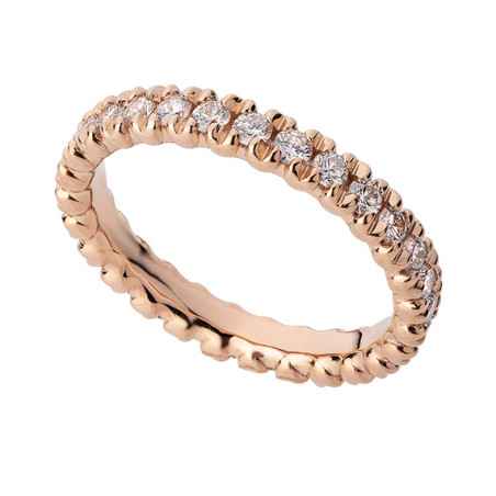 Anello Riviera oro rosa Diamanti 0.95 Carati Donna Polello