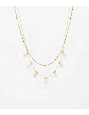 Collana dorata di fagioli Amazzonite Donna Zag SNX10579-01AQU Zag