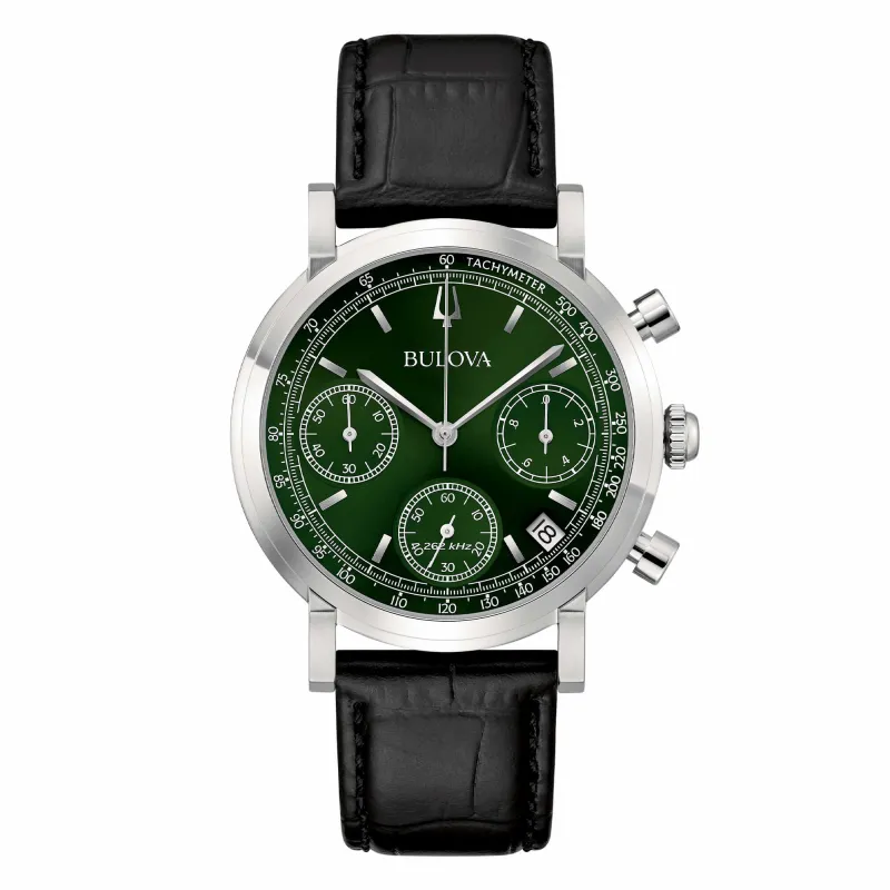 Orologio Quadrante verde intenso Uomo Bulova Crono High Precision
