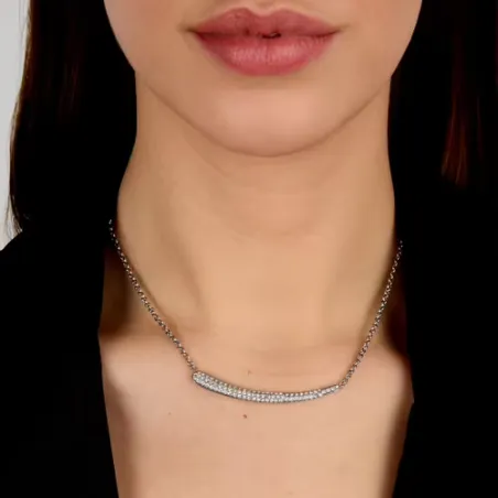 Collana Design con pavé di cristalli bianchi Donna Morellato SAYP03 Morellato
