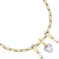 Bracciale dorato Drops perle e cuore pendenti Donna Morellato