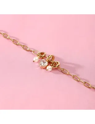 Bracciale dorato Drops perle e cuore pendenti Donna Morellato SCZ1398 Morellato