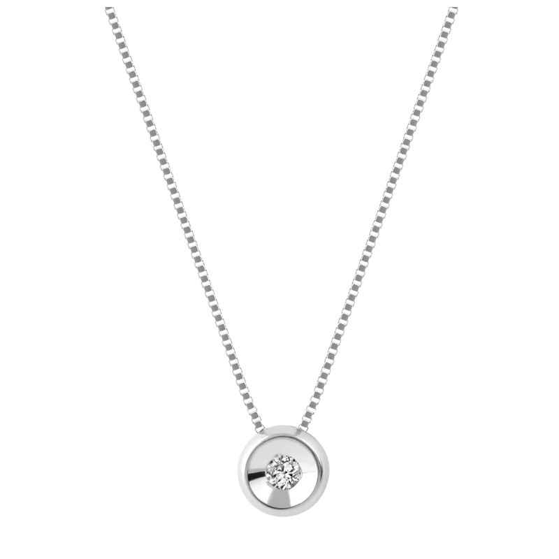 Collana punto luce oro bianco Diamante 0.03 Ct Donna Demetra Collana punto luce oro bianco Diamante 0.03 Ct Donna Demetra