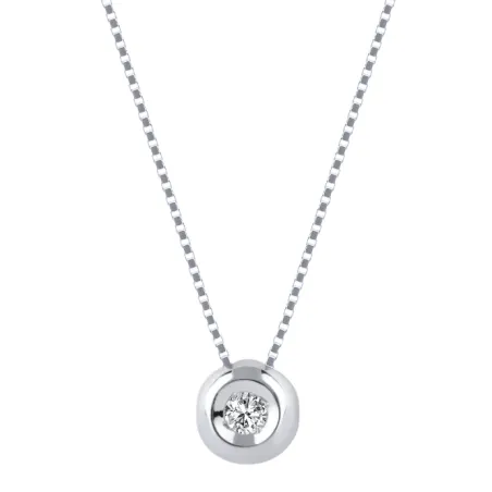 Collana punto luce oro bianco Diamante 0.08 Ct Donna Demetra  031.008.W.A2 Demetra