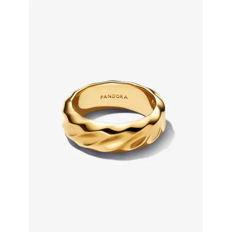Anello dorato Dune fascia larga mis.60 Donna Pandora