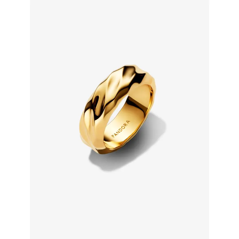 Anello dorato Dune fascia larga mis.58 Donna Pandora
