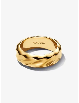 Anello dorato Dune fascia larga mis.58 Donna Pandora