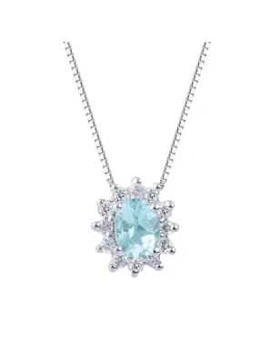Collana oro bianco Acquamarina Diamanti Donna Demetra 138.O.050.012.W.A2 Demetra