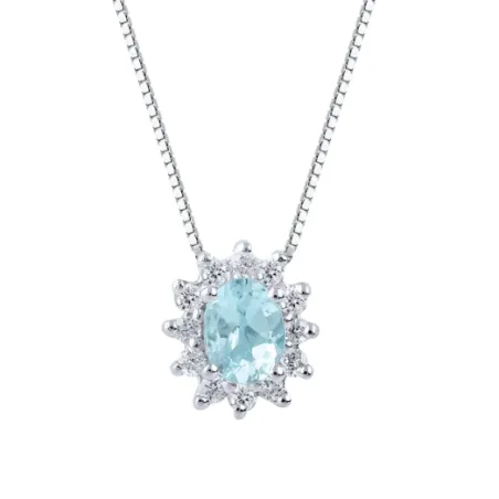 Collana oro bianco Acquamarina Diamanti Donna Demetra 138.O.050.012.W.A2 Demetra