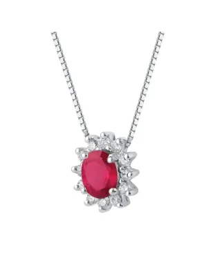 Collana oro bianco Rubino e Diamanti Donna Demetra