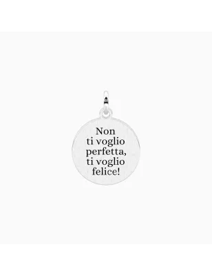 Ciondolo tondo Non ti voglio perfetta Donna Kidult Love 741215 Kidult