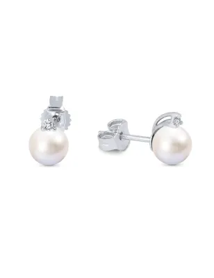 Orecchini Perle bianche Oro Bianco Diamanti Donna Demetra 025.665.004.W.A3 Demetra
