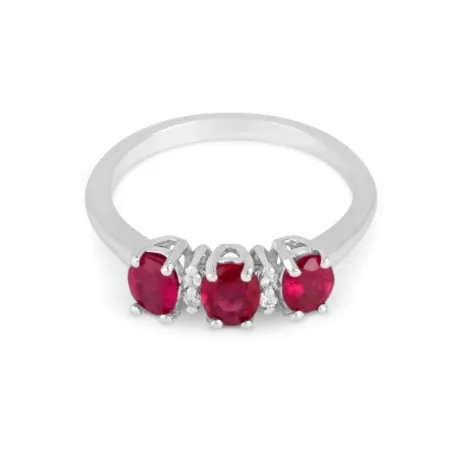 Anello Trilogy Rubini Diamanti Oro bianco Donna Demetra 914.R.008.165.W Demetra