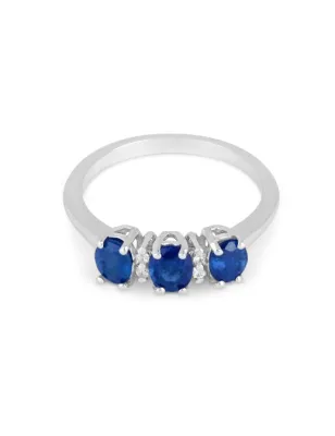 Anello Trilogy Zaffiri Diamanti Oro bianco Donna Demetra