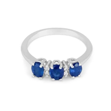 Anello Trilogy Zaffiri Diamanti Oro bianco Donna Demetra