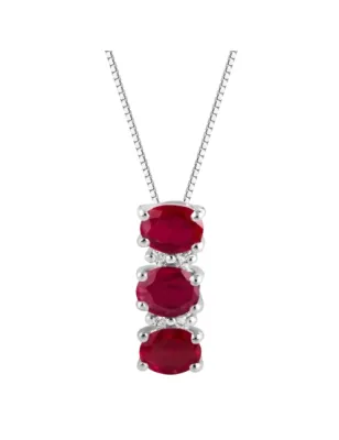 Collana Trilogy Rubini Diamanti Oro bianco Donna Demetra