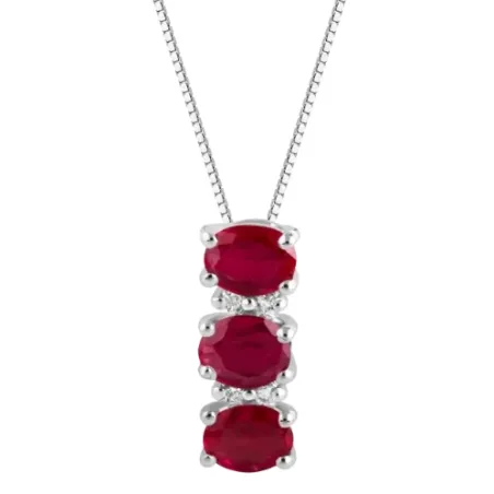 Collana Trilogy Rubini Diamanti Oro bianco Donna Demetra