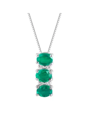 Collana Trilogy Smeraldi Diamanti Oro bianco Donna Demetra