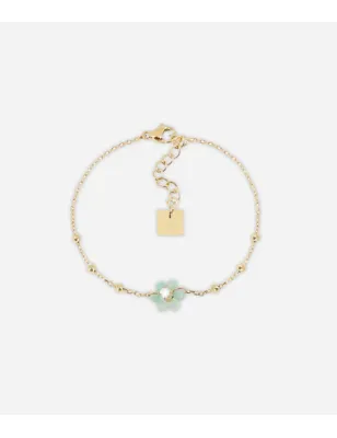 Bracciale dorato Petalo azzurro Donna Zag