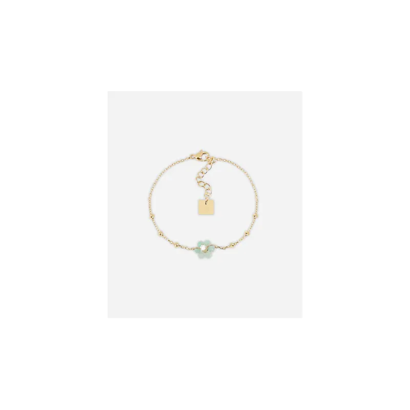 Bracciale dorato Petalo azzurro Donna Zag