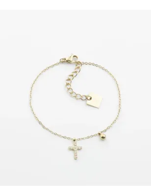 Bracciale dorato con croce pendente Donna Zag
