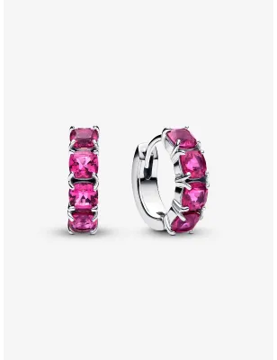 Orecchini cerchi cristalli rosa scuro Donna Pandora 293851C02 Pandora