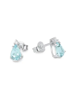 Orecchini Acquamarina Diamante Oro bianco Donna Demetra