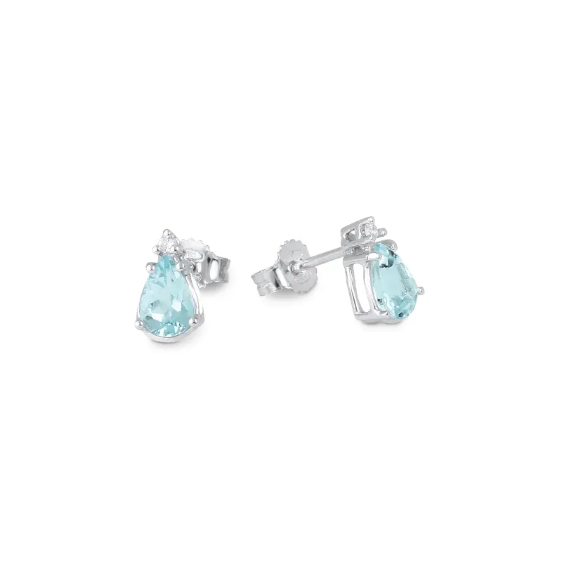 Orecchini Acquamarina Diamante Oro bianco Donna Demetra Orecchini Acquamarina Diamante Oro bianco Donna Demetra