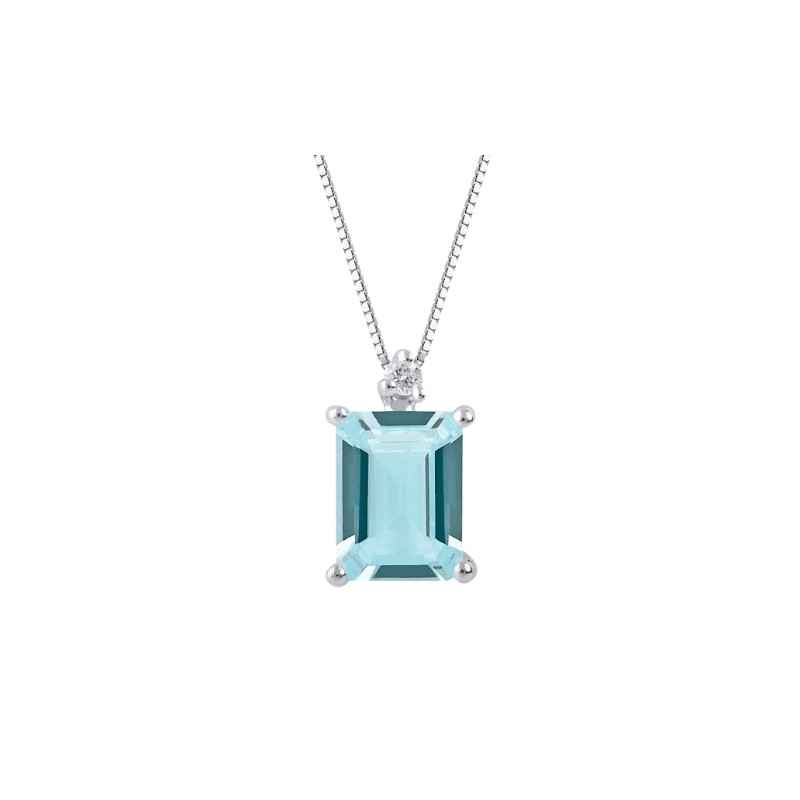 Collana Acquamarina Diamante Oro bianco Donna Demetra Collana Acquamarina Diamante Oro bianco Donna Demetra